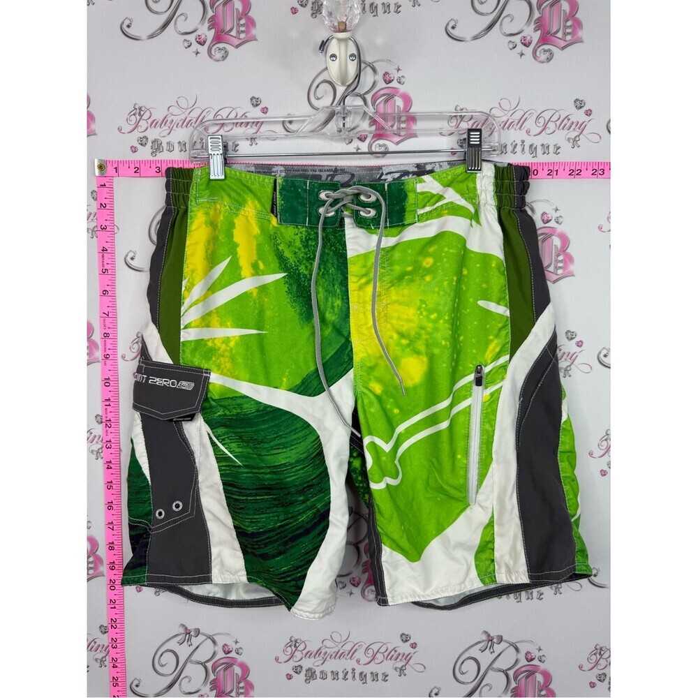 POINT ZERO board shorts swimming pool Men's Green Graphic Swim Shorts -